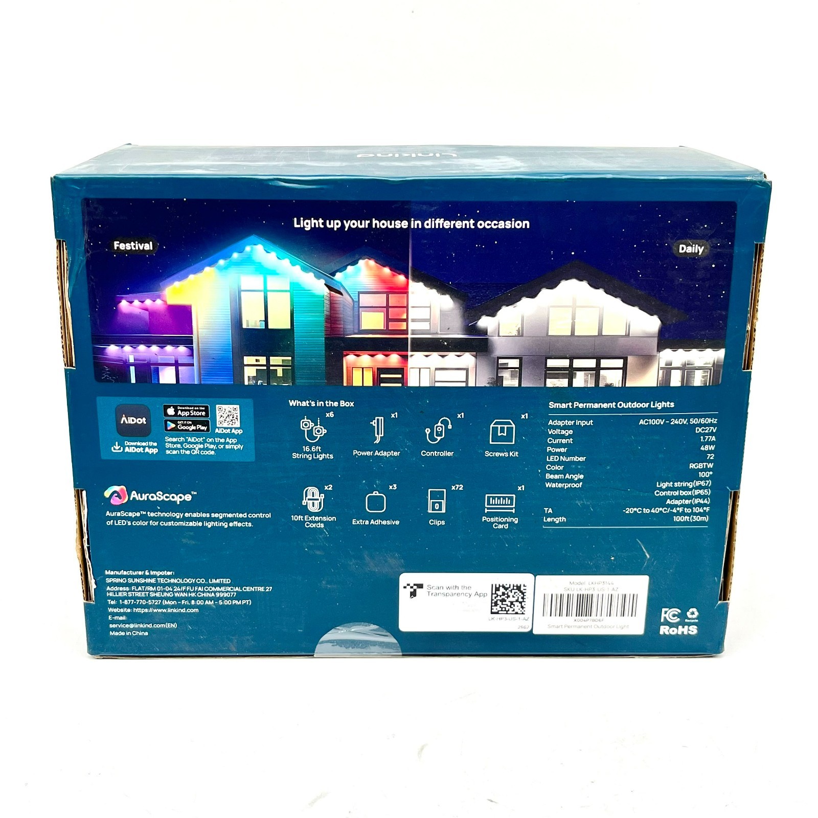 New Linkind RGBTW 48 Watts Smart Permanent Outdoor Lights - 100 Feet gallery