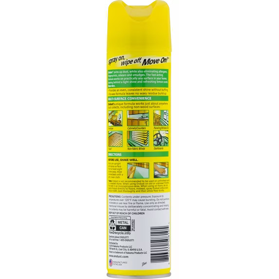 Endust® Multi-Surface Dusting and Cleaning Spray, Lemon Zest, Aerosol, 12.5 oz. gallery