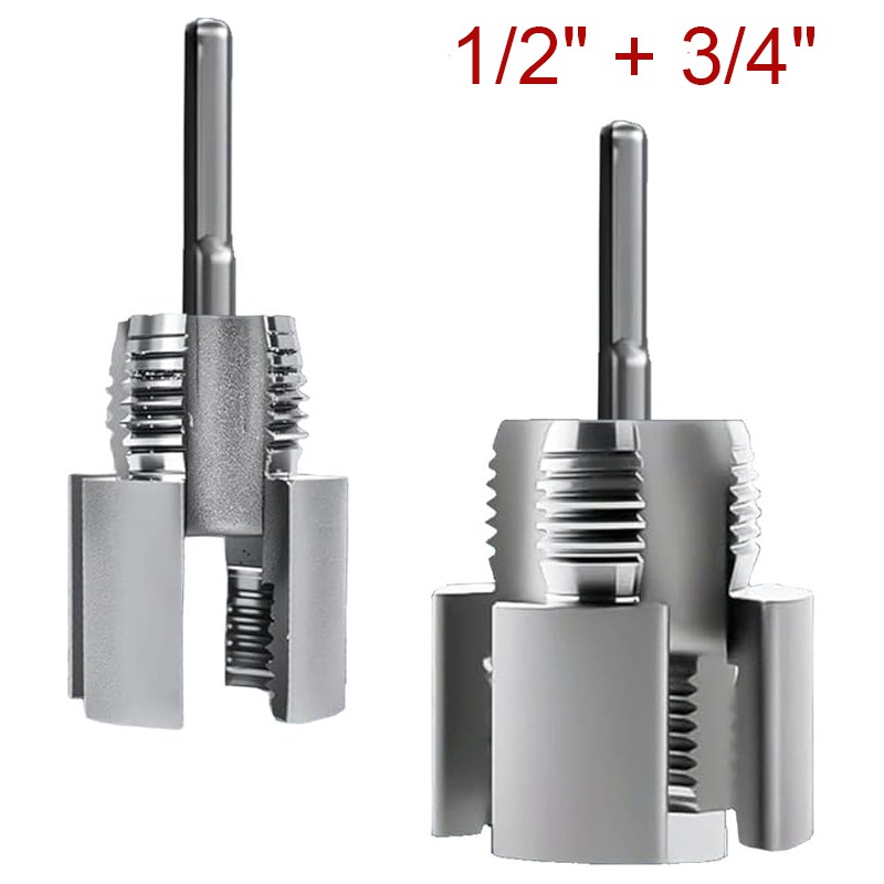 Integrated Internal & External Thread Cutting Tool Threader For 1/2" 3/4" Pipe