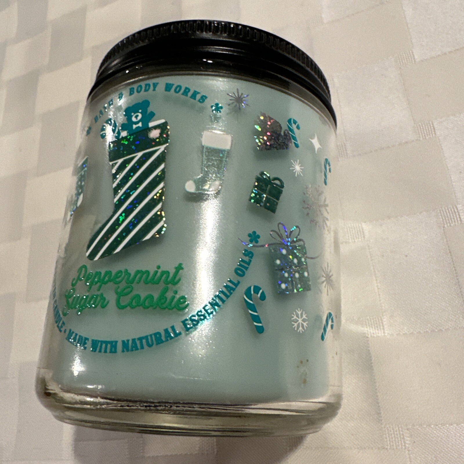 BATH & BODY WORKS PEPPERMINT SUGAR COOKIE 1 WICK SCENTED CANDLE 7 oz NEW gallery