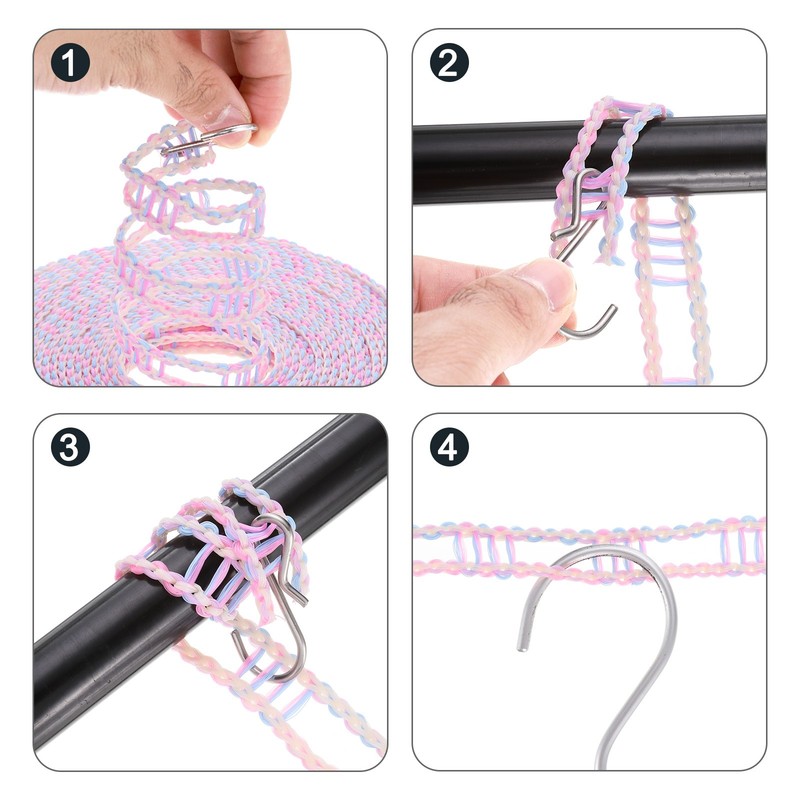 Windproof Clothesline, 5M 16.4ft Plastic Non-Slip Clothes Drying Rope, Grey gallery