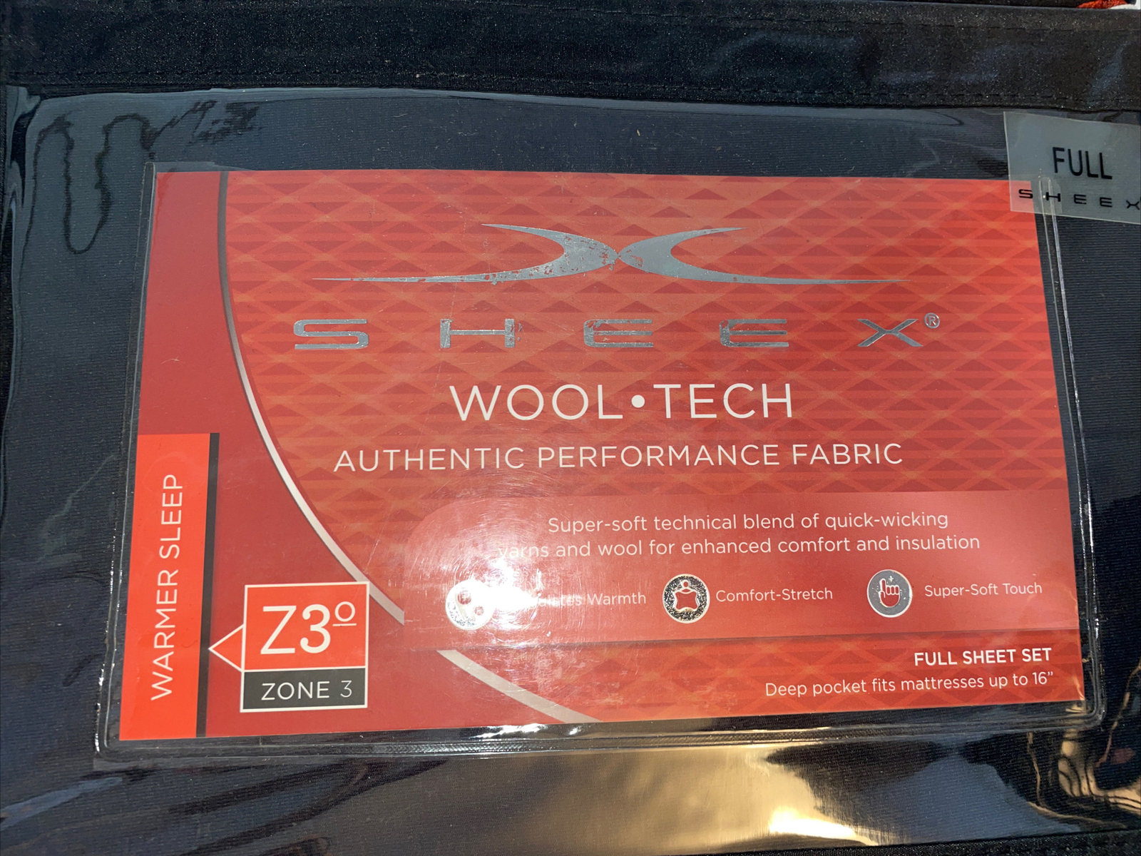 NEW Sheex Wool Tech Sheet Set FULL Black gallery
