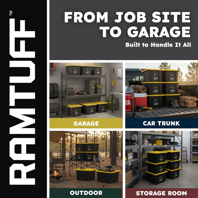 Ramtuff 6 Pack Stackable Storage Container and ORGANIZE-IT! 4 Pack Tote Dividers gallery