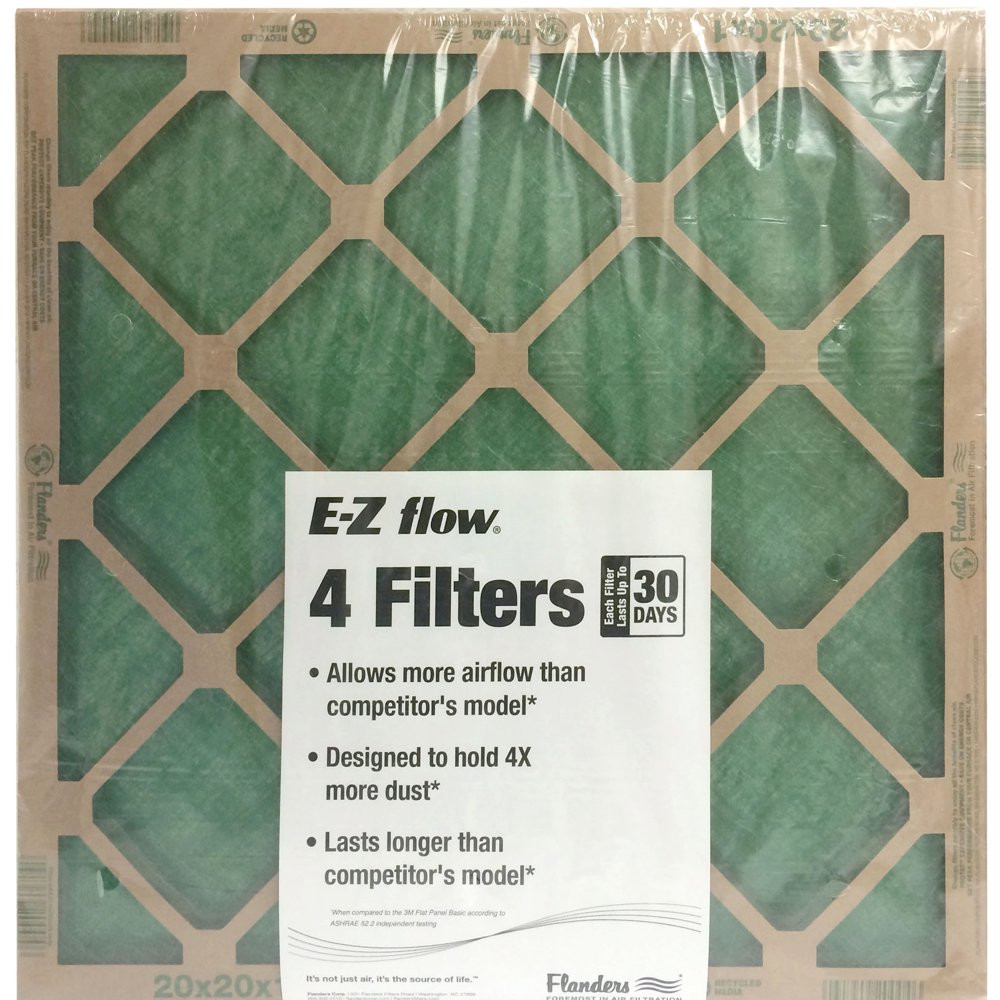 Flanders (4 Pack), 12" X 12" X 1" Precisionaire Nested Glass Air Filter New gallery