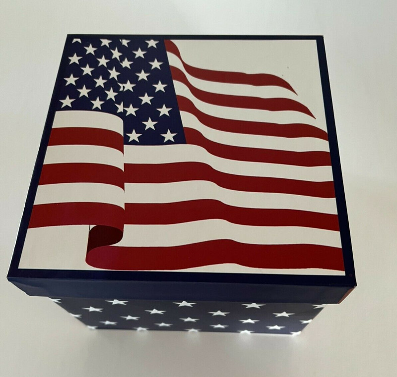 Golden Rabbit Stars & Stripes Enamelware 16 OZ Latte Mug Coffee Cup July 4th USA gallery