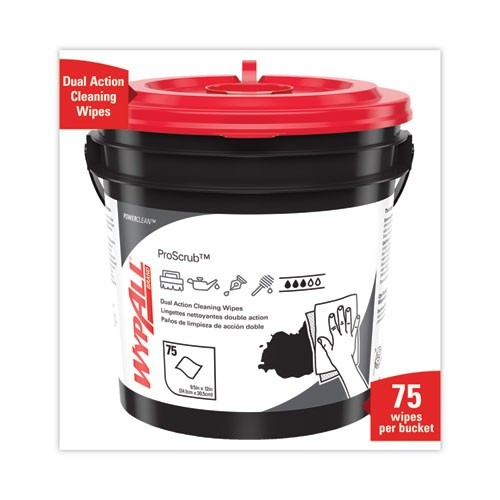 WypAll Clean ProScrub Wipes, Cloth, 9.5x12, Citrus, 75/Bucket, 3 Buckets/Carton gallery