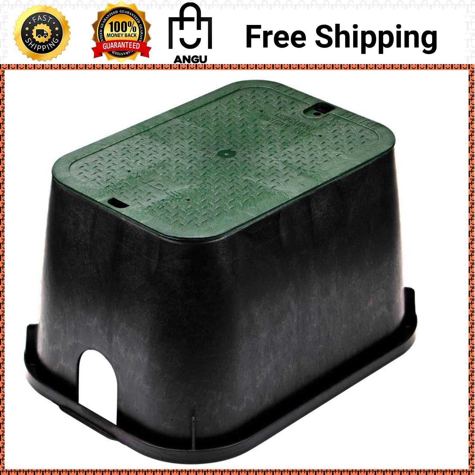 14 in. X 19 in. Rectangular Valve Box and Cover, Black Box, Green ICV Coverr gallery