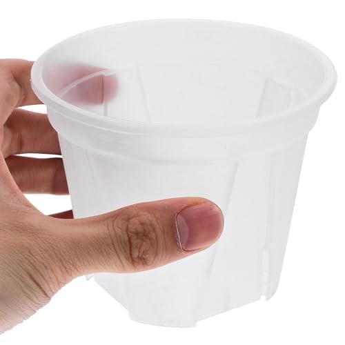 Transparent Plant Pots with Drainage Holes 10 Pack 10X10X8CM White gallery