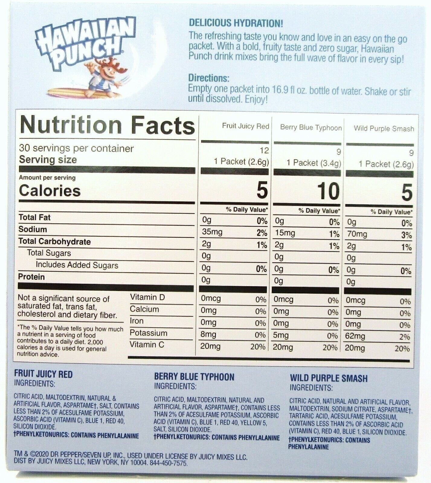 Hawaiian Punch Variety ~ 30 Packets ~ Sugar Free ~ Drink Mix gallery