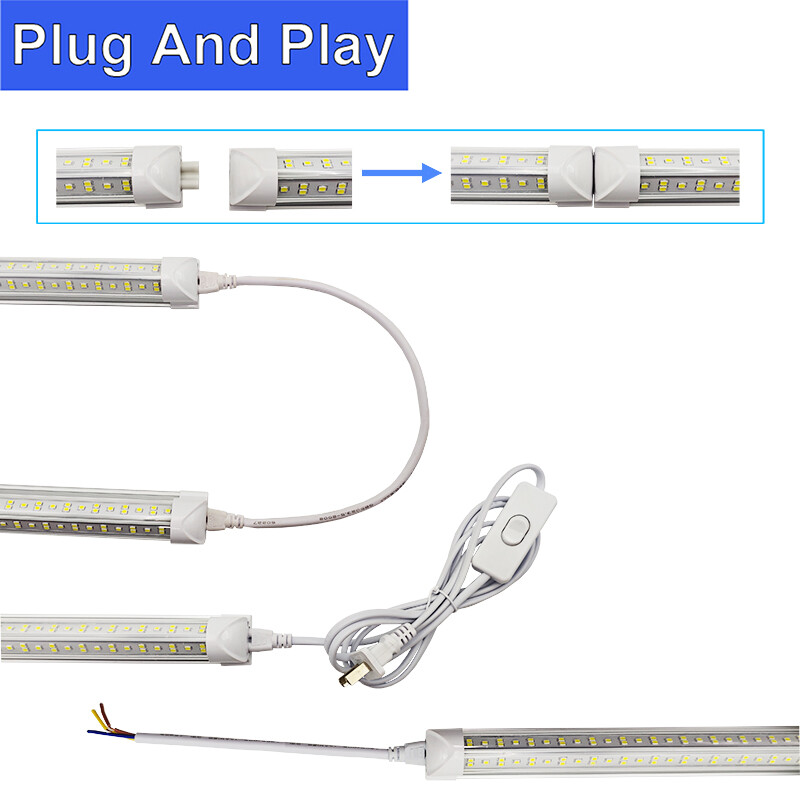 8Ft Led Shop Lights Integrated Bulbs Fixture T8 8 Ft Led Garage Lights 12 Pack gallery
