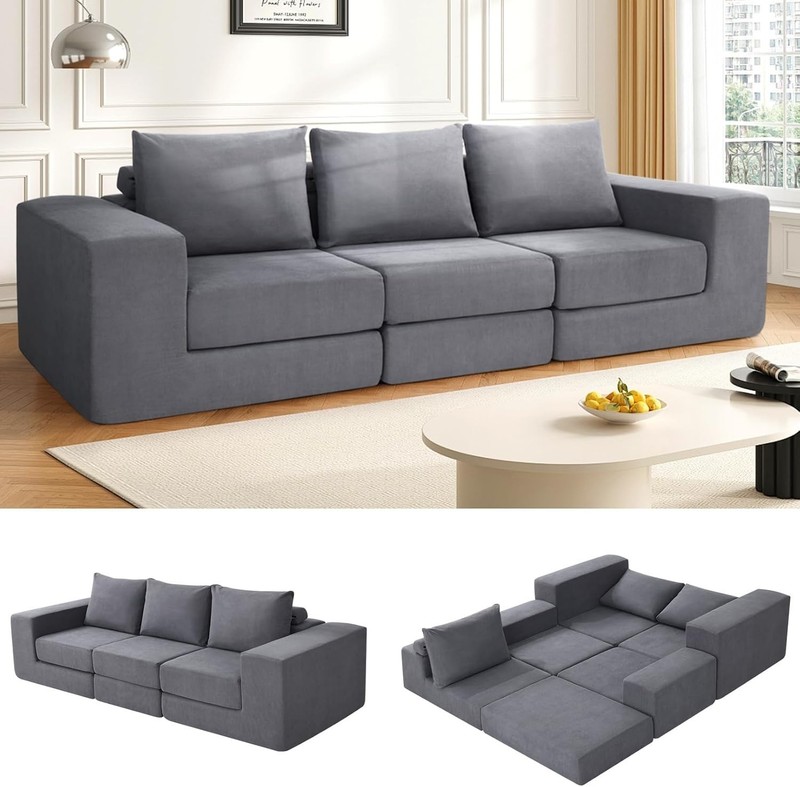 🎁Versatile Sleeper Sofa Bed Convertible Loveseat Sofa Couch Large Loveaseat 🎁 gallery