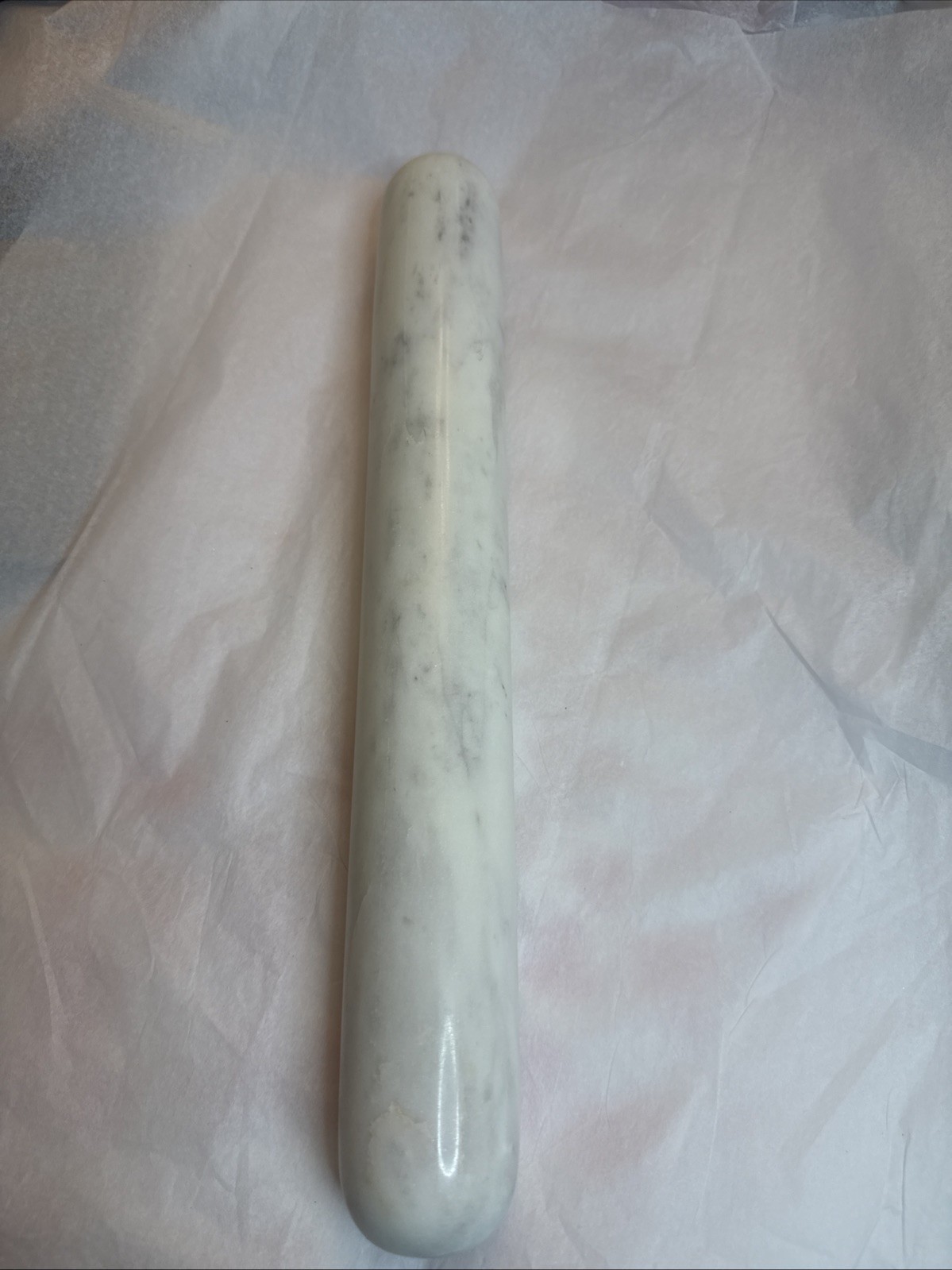 French Style White Marble Rolling Pin - Very Heavy 3.14 Pounds 11 Inches Long gallery