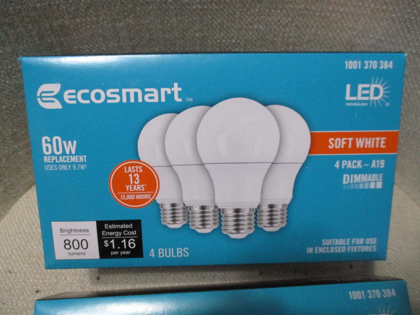 EcoSmart LED Light Bulbs 60W A19 Soft White 800 Lumens Dimmable 2 - 4 Packs New gallery