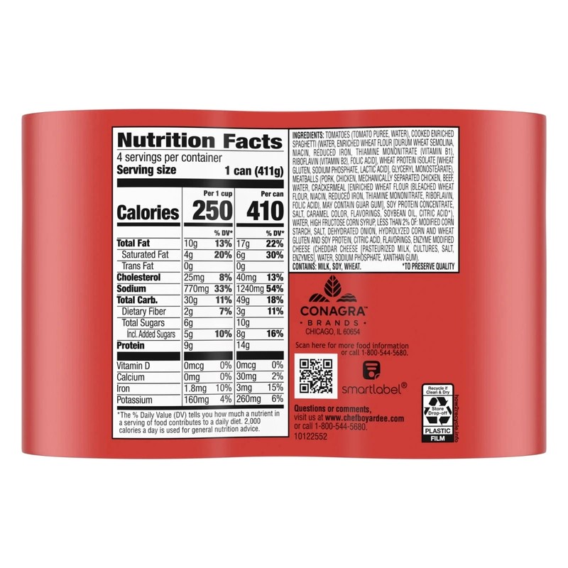 Chef Boyardee Spaghetti & meatballs in tomato Sauce, 14.5 oz Can (Pack of 4).... gallery