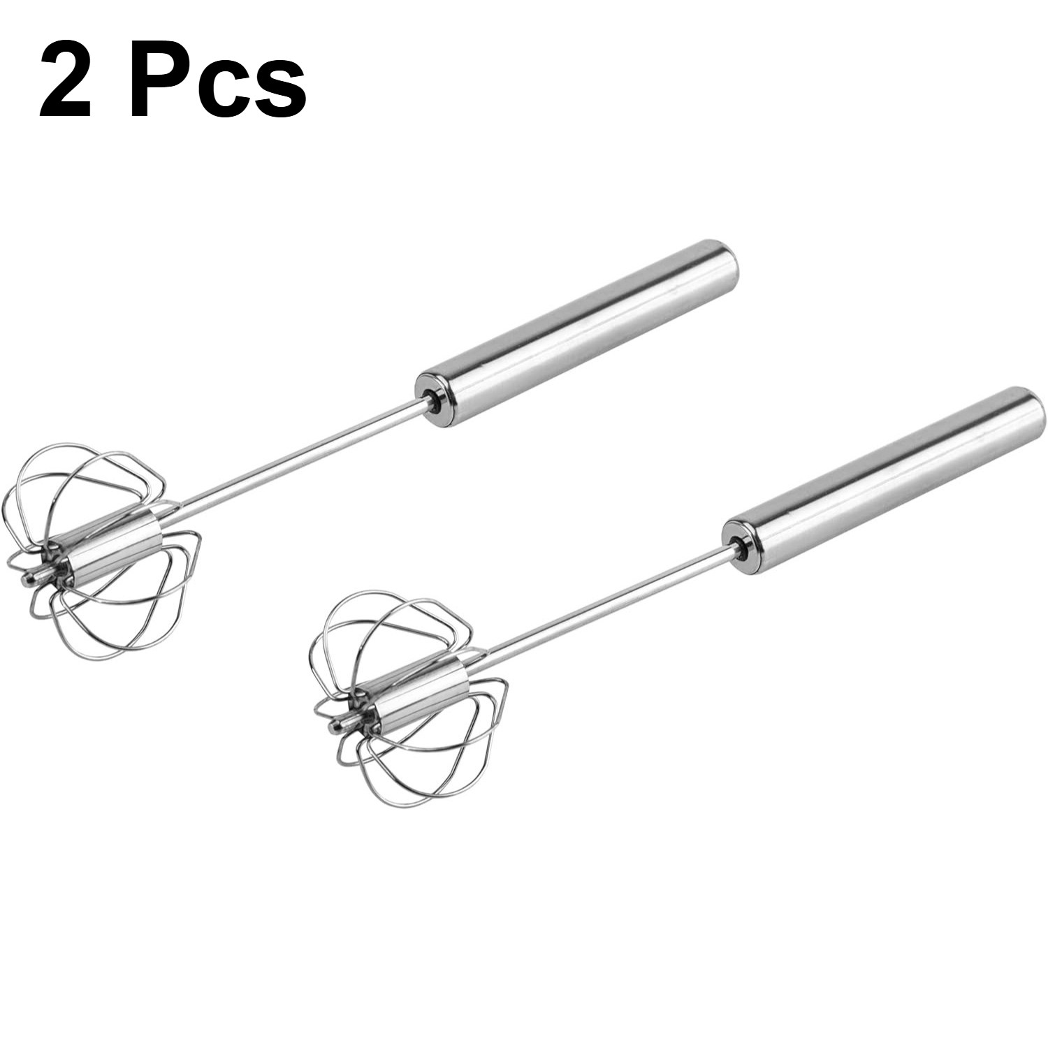 2X Semi Automatic Egg Whisk Stainless Steel Hand Push Beater Mixer Cream Frother gallery