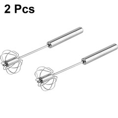 2X Semi Automatic Egg Whisk Stainless Steel Hand Push Beater Mixer Cream Frother