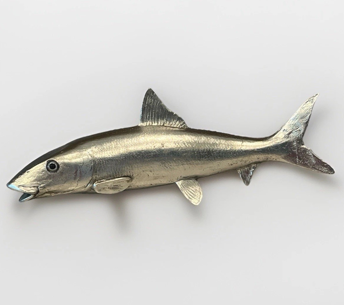Phillips Collection 26" Bonefish Wall Sculpture Silver Leaf Resin Coastal Decor gallery