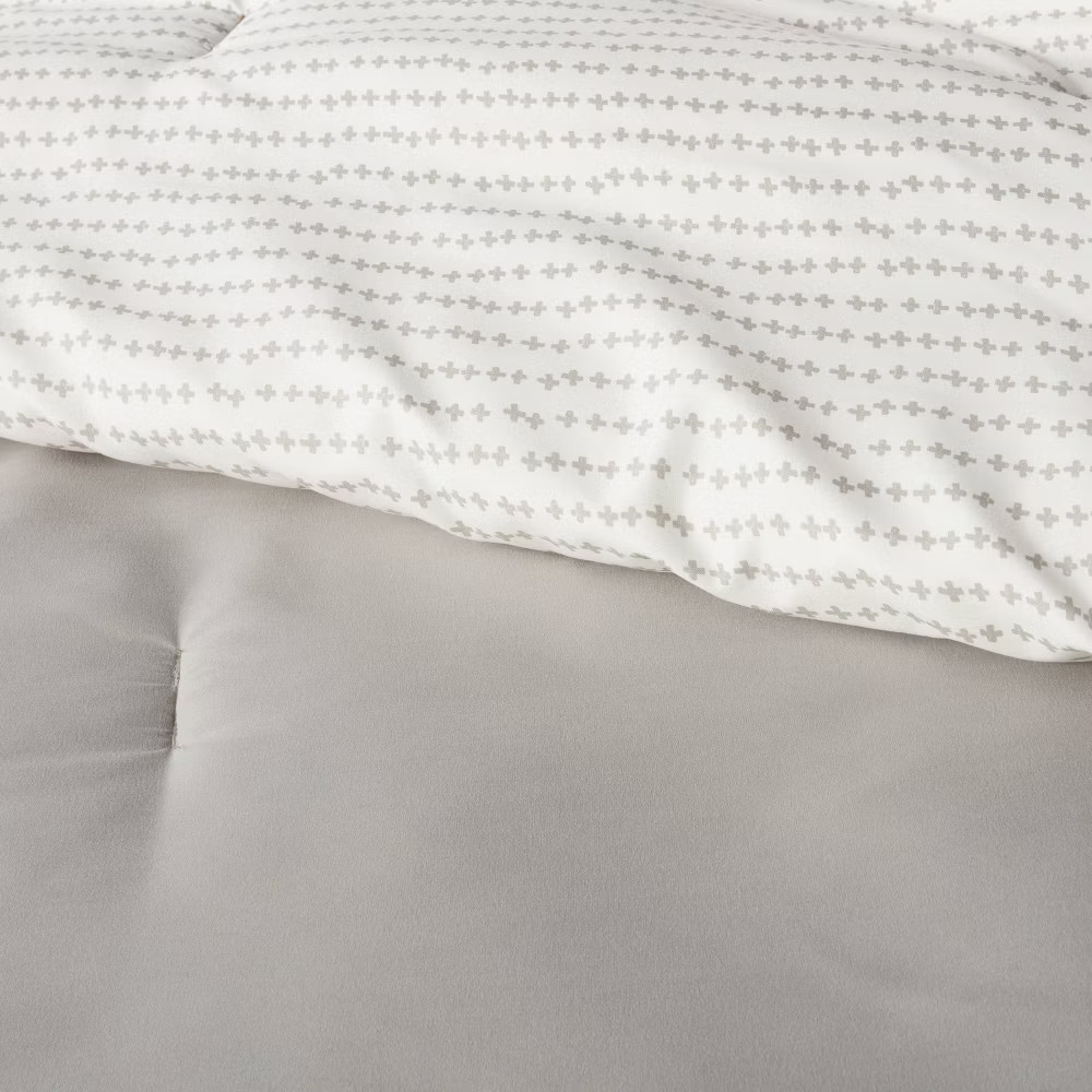 7pc Full Solid Microfiber Comforter & Sheets Set Gray - Room Essentials gallery