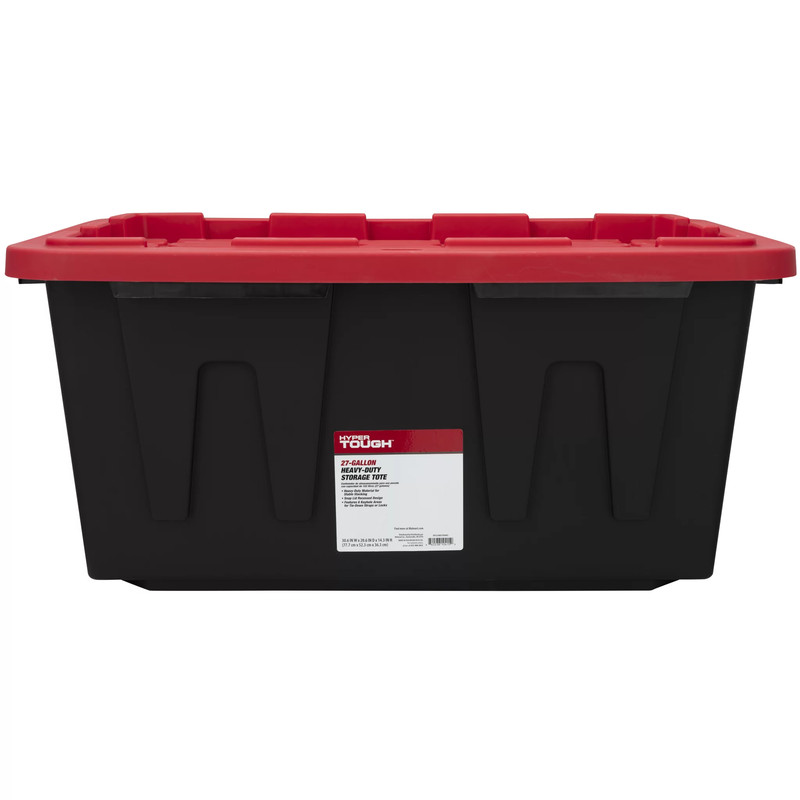 Large Storage Bin, 27 Gallon Plastic Storage Container with Snap-On Lid, Blac... gallery