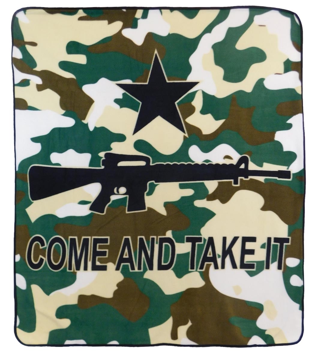 Come and Take it Blanket Rifle Blanket Camouflage Camo Political Gun Rights gallery