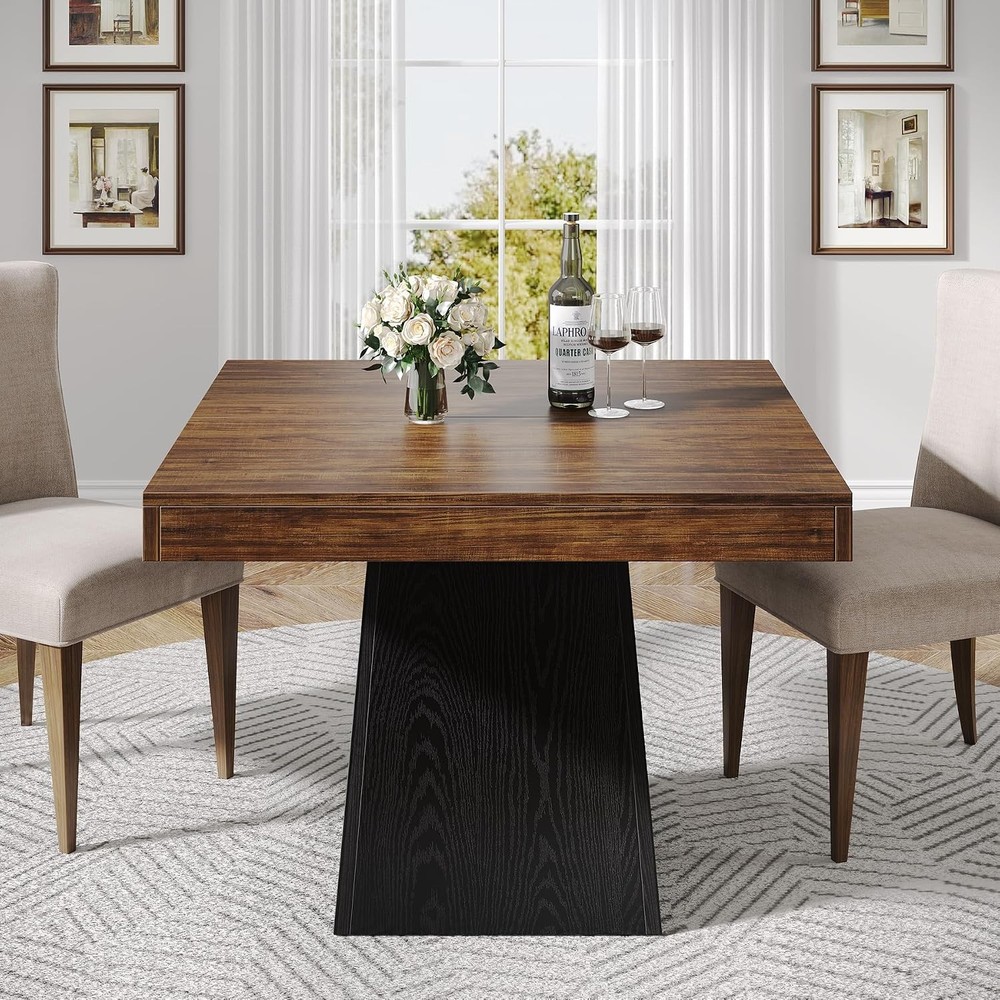 31.5'' Square Dining Table for 4 People, Farmhouse Kitchen Table for Dining Room