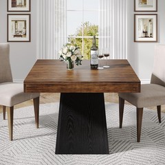 31.5” Square Dining Table for 4 People, Farmhouse Kitchen Table for Dining Room