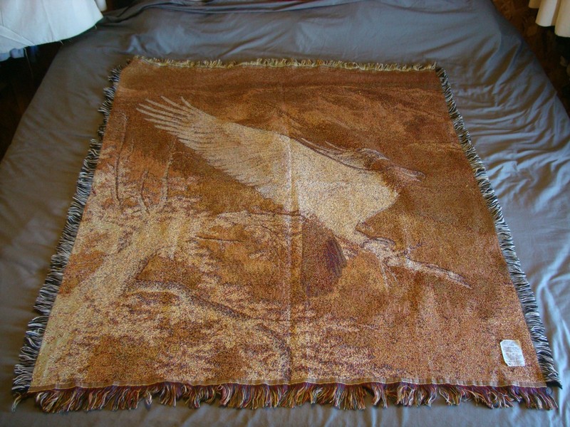 MOHAWK Home Bald Eagle Tapestry Throw Fringe Rectangular 50 x 60in gallery