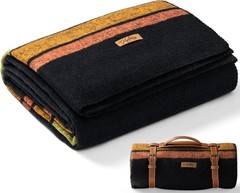 Extra Large – REVERSIBLE 100% Wool Blanket Andean Pattern 86×62 in with straps