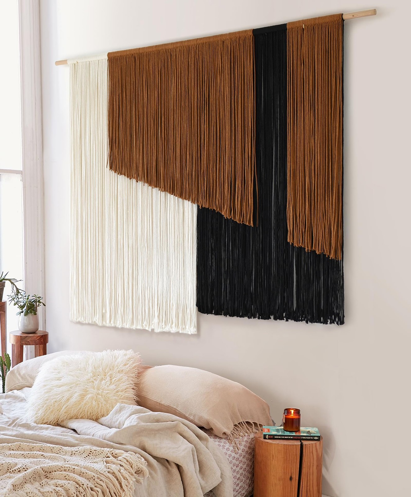 Macrame Wall Hanging Dip Dyed Fiber Macrame Wall Decor Boho Cord Living Room ... gallery