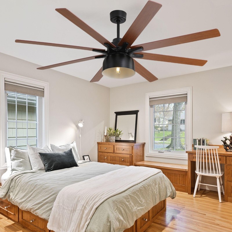 Large,66-inch,Ceiling Fan,Reversible Motor,6 Speeds,Remote Control, for Bedroom. gallery