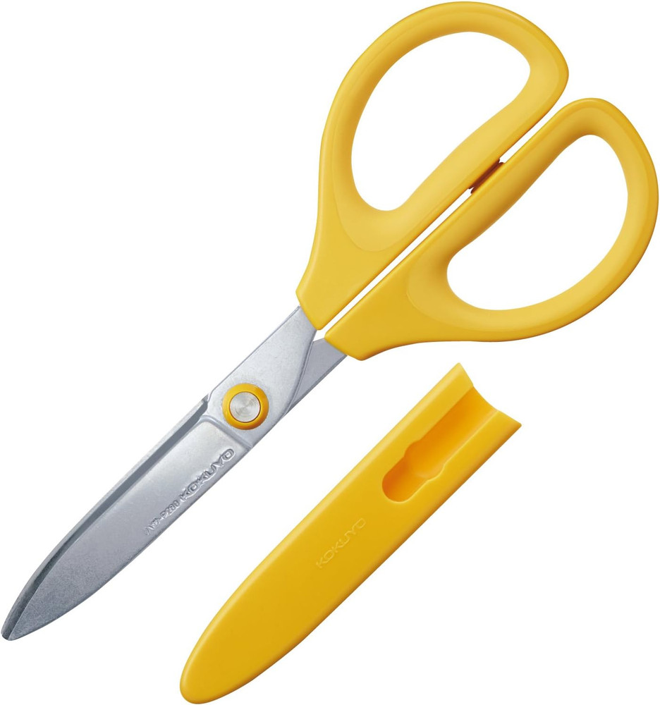 Saxa Glueless Scissors, Yellow, 3D , Symmetrical Handle for Both Right-Hand and