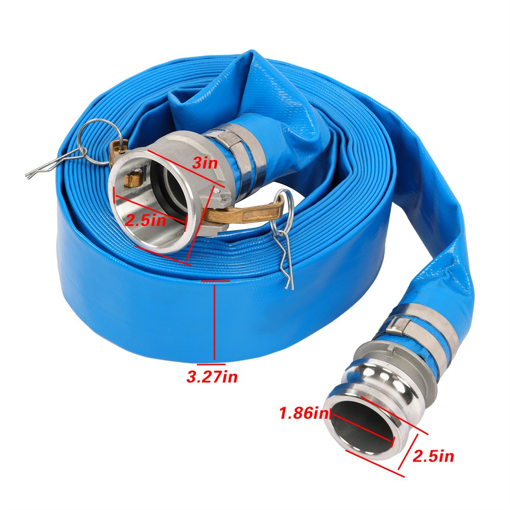 2" ID × 25 ft PVC Lay Flat Water Pump Discharge Hose With Pin Lug and Fittings gallery