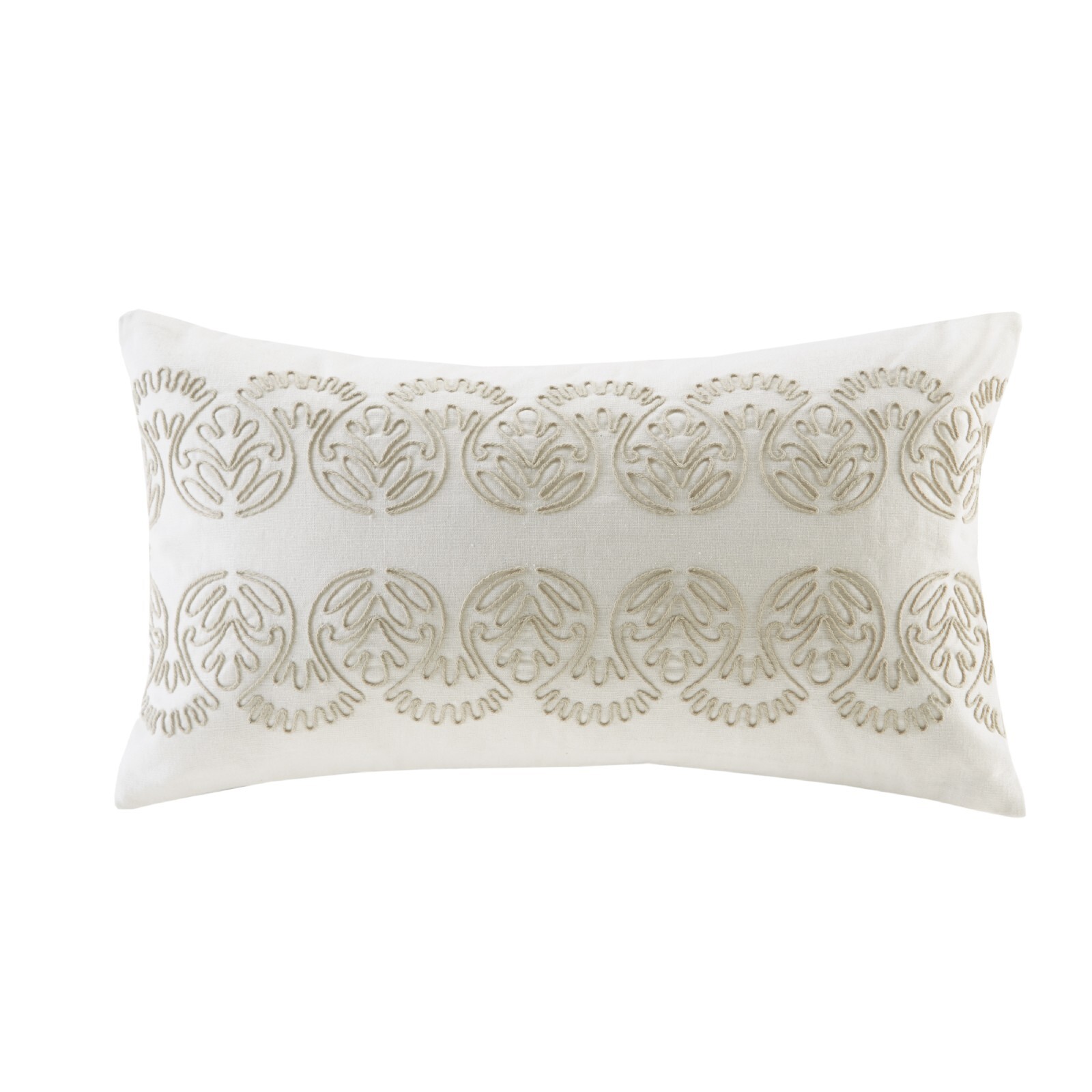 Harbor House Embroidered Cotton Oblong Decorative Pillow 12"W x 20"L gallery