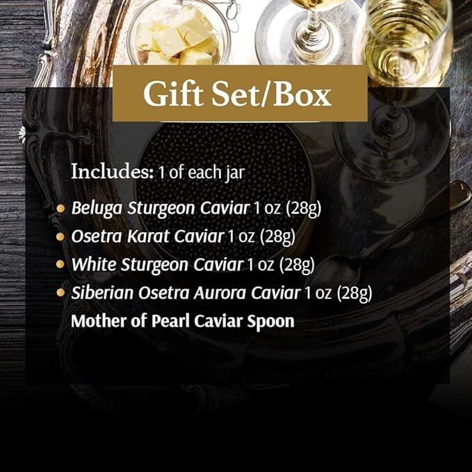 Black Caviar Prestige Gift Box (Beluga, Osetra, White Sturgeon, Siberian Osetra) gallery
