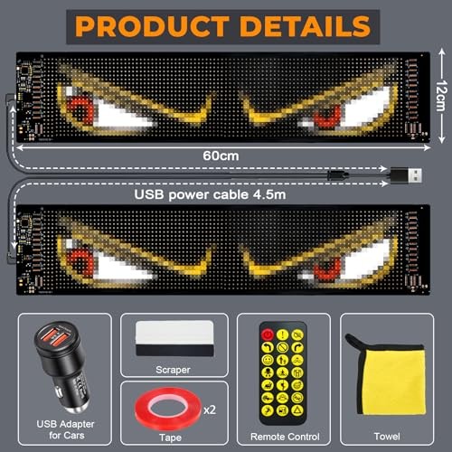 2 Pack Devil Eyes Light for Windshield - 24x5in - IP65 Waterproof - 23.6x4.7in gallery