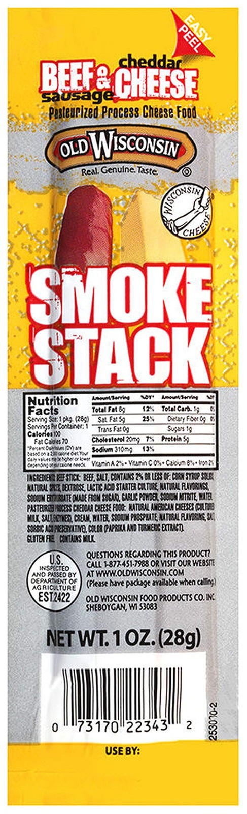 Old Wisconsin Cheese, Beef Stick and Cheddar, 1-Ounce (Pack of 18) gallery