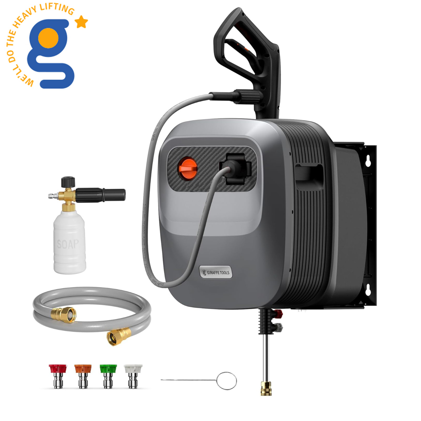 Giraffe Tools 2500 PSI Electric Pressure Washer Power Washer Hose Reel 65 Feet gallery