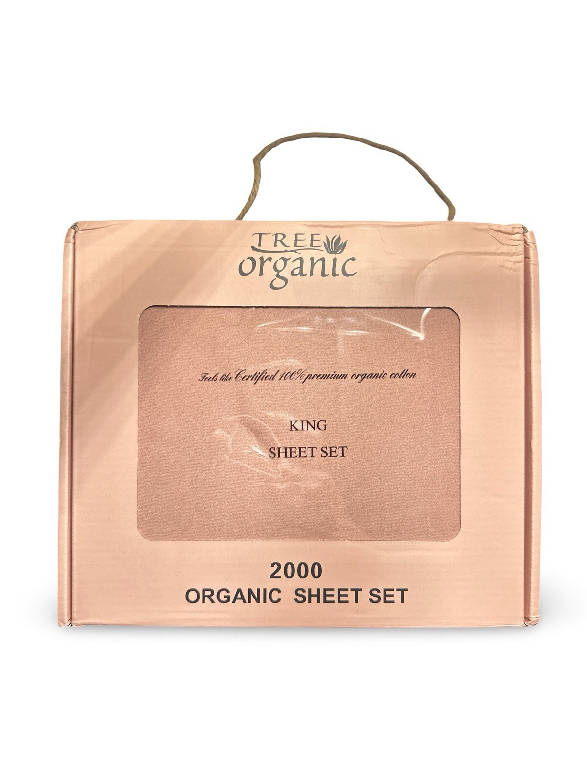Tree Organic 100% Cotton King Sheet Set 2000 Thread Count .4 Pink Queen Size gallery