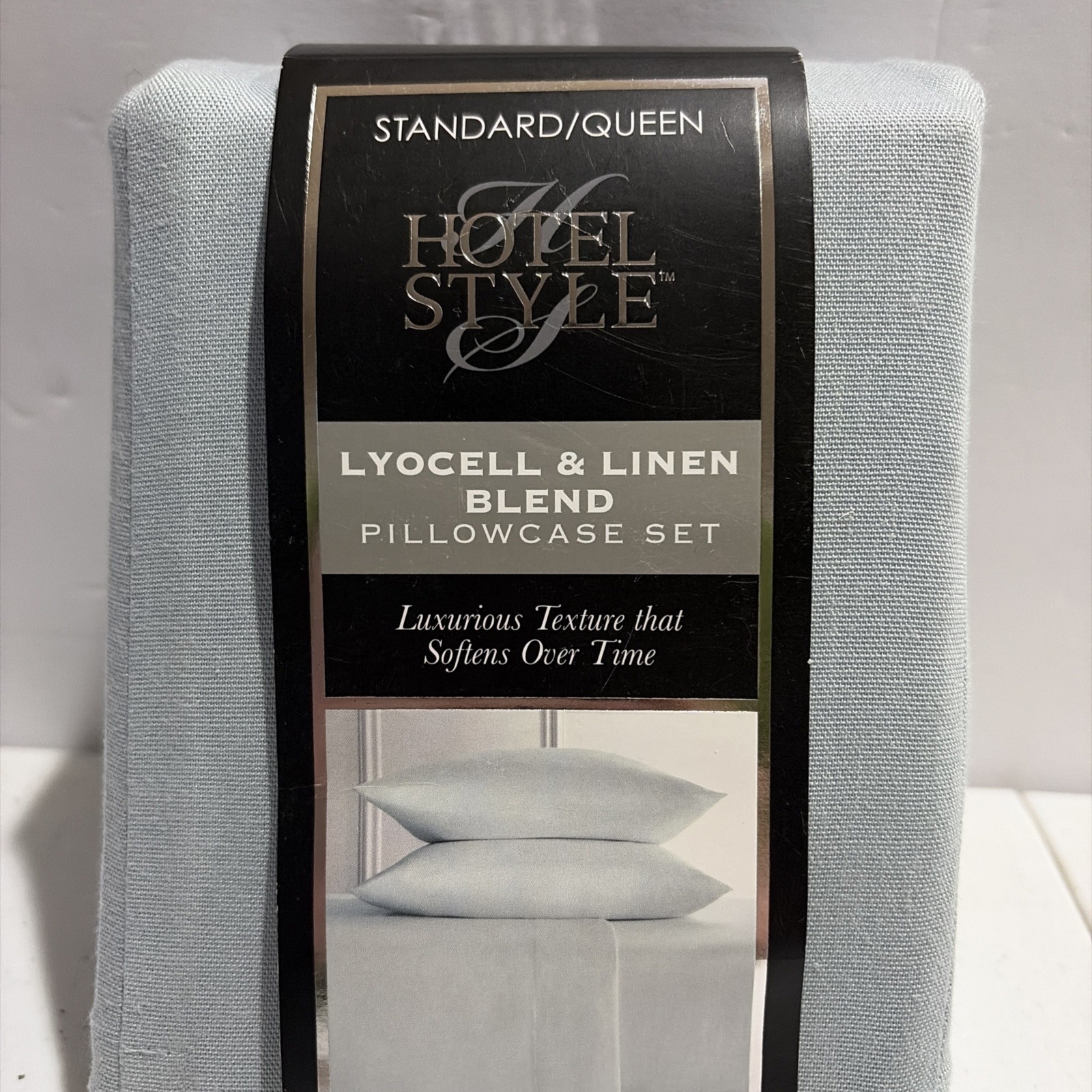 Hotel Style Lyocell & Linen Blend 2 Pillowcases Queen, SS DUCK EGG gallery