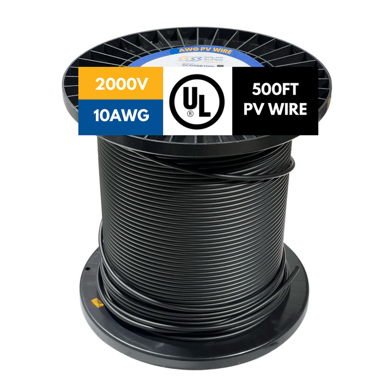 2000V PV Wire Tinned Stranded Copper - 8/10/12 AWG - Black/Red - 300 to 1000FT gallery