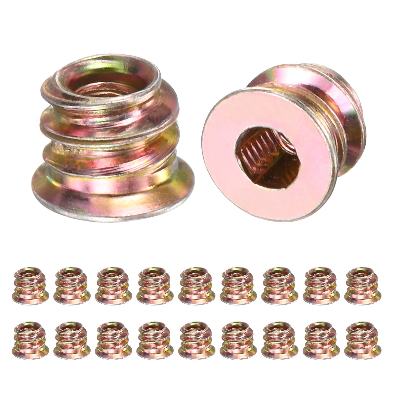20-Pack Threaded Inserts for Wood, M4x8mm Threaded Insert Nuts [Gold Tone] gallery