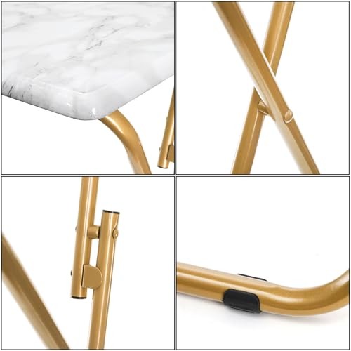 Folding TV Tray Table, Rectangular TV Trays Dinner Snack Table for Eating on gallery