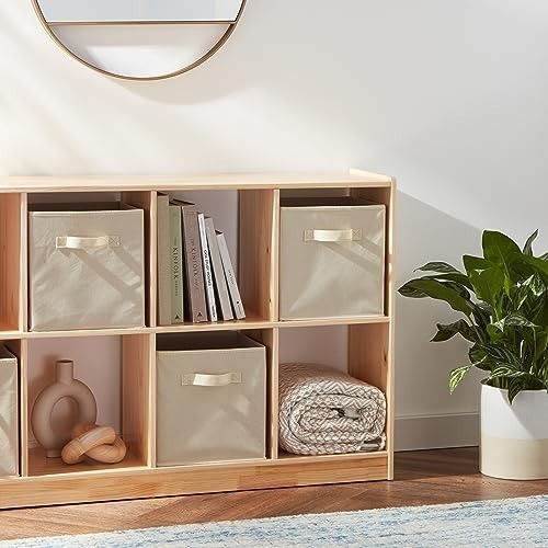 Amazon Basics Foldable Storage Cubes 6-Pack Beige 10.5"x10.5"x11" New Open-Box gallery