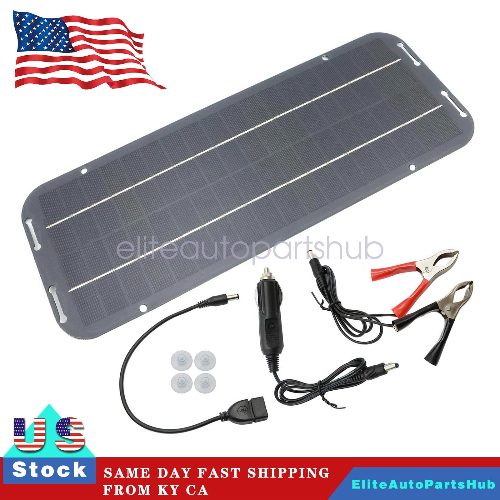 30W Solar Panel 12V Trickle Charger Battery Charger Kit Maintainer Car Boat RV gallery