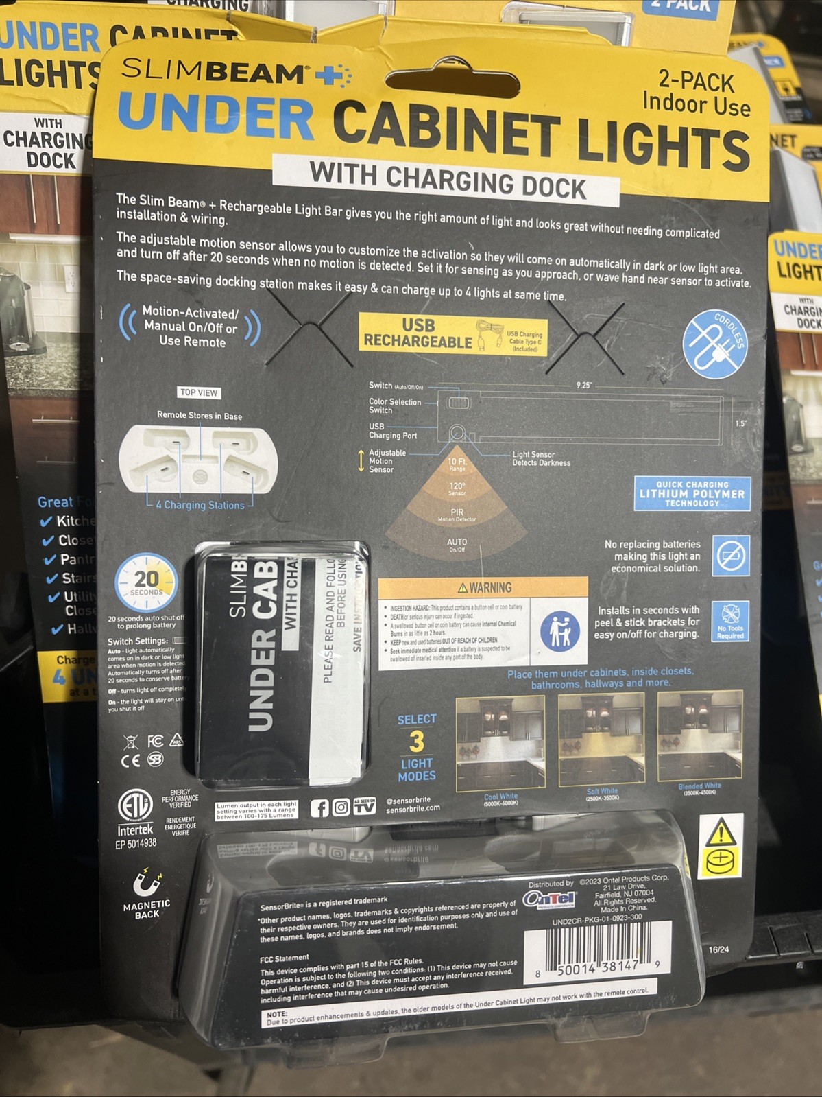 Sensor Brite Slim Beam Magnetic Under Cabinet Light Charging Dock and Remote gallery
