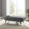 Modway Adept Tufted Performance Velvet 47.5" Bench in Gray gallery