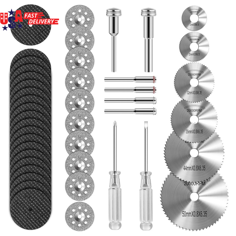 44Pcs Cutting Wheel Set Compatible with Plastic for Rotary Tool, HSS Circular Sa gallery