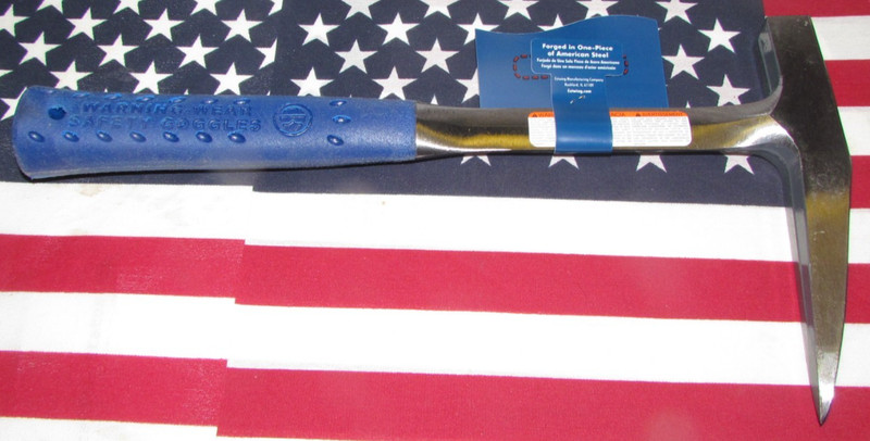 Estwing E3-13P Rock Pick Hammer Pointed-Tip Nylon Blue Rubber Handle Solid Steel gallery