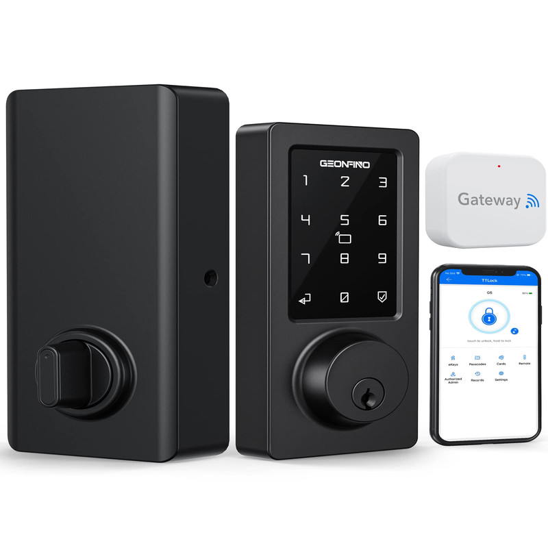 Geonfino Wifi Bluetooth Smart Lock Keyless Entry Touchscreen Keypad Auto Lock gallery
