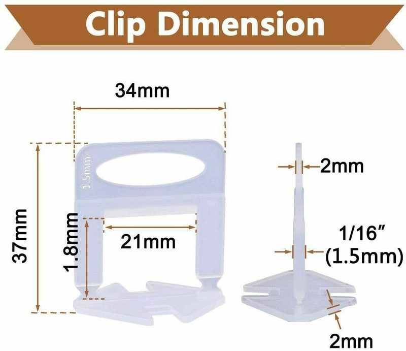 200-2000X Clip Tile Leveling System Kit Floor Wall 1/3mm Tile Spacer Tiling Tool gallery